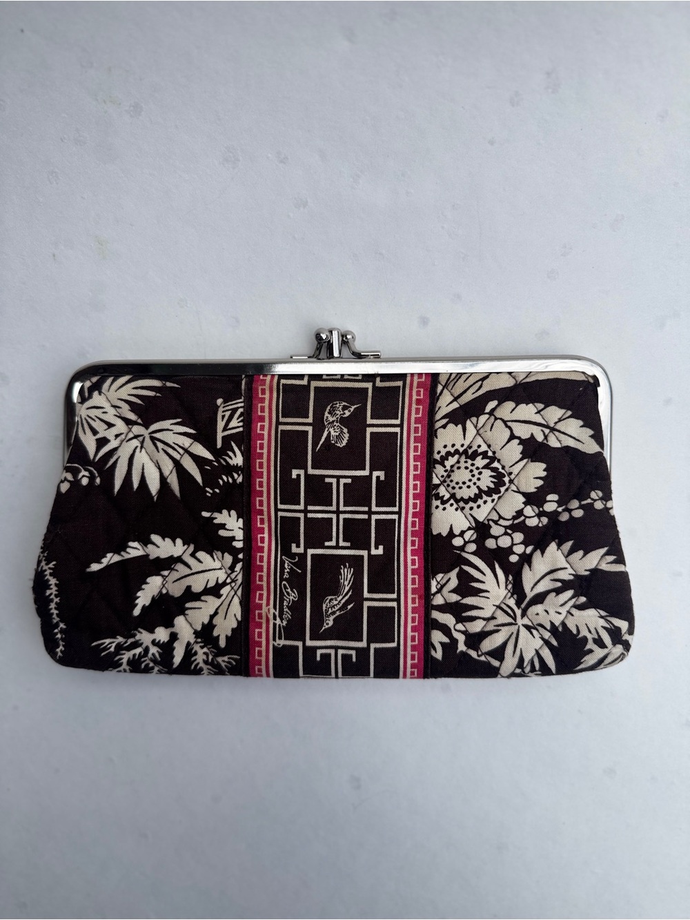 Vera Bradley Imperial Toile Double Kiss Lock Clutch Wallet Retired